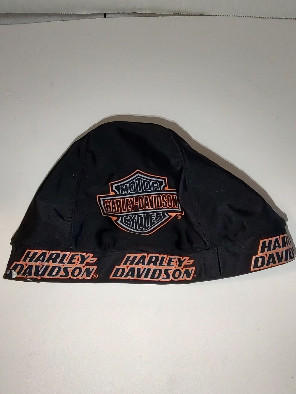 Harley-Davidson Black Skull Cap Bandana Polyester Used (I2)